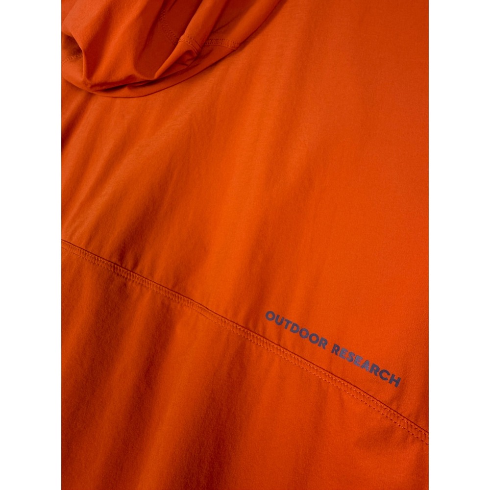 Outdoor Research Mens Large Orange Half Zip Hooded Softshell Breathable Jacket - Picture 6 of 10
